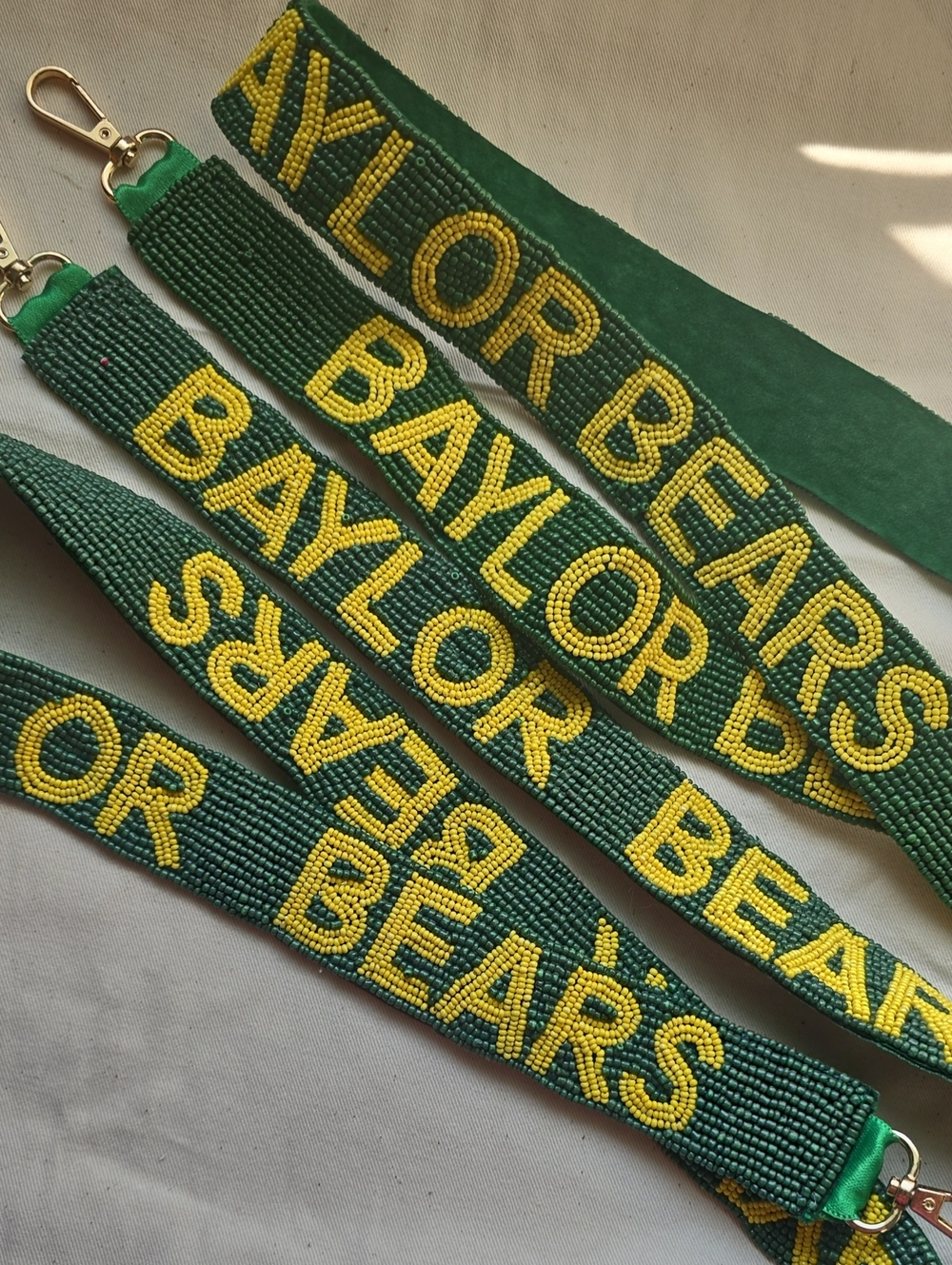 Baylor Bears Green & Yellow Beaded Purse Strap